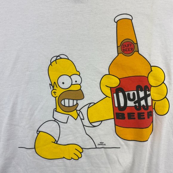 The Simpsons Shirt Men 2XL White Duff Beer Homer Graphic Print Universal Studios - Picture 3 of 8